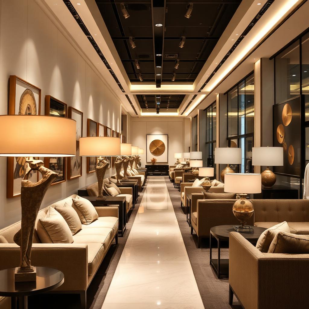 Boutique showroom aisle with designer pieces